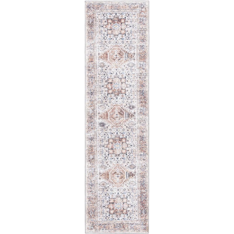 Traditional Tira Collection Area Rug - 2'7"x10' - Ivory-Almond