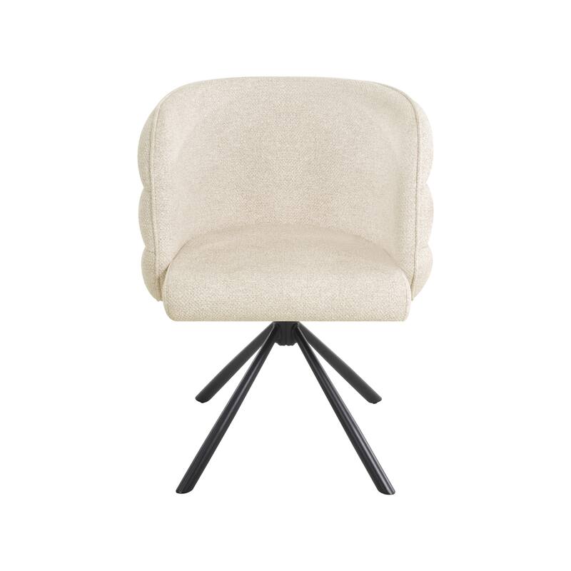 270°Swivel Modern Upholstered Dining Chairs with Metal Base (Set of 2)