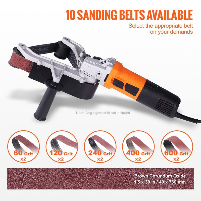 UIMOSO Belt Sander Adapter for Angle Grinder, Pipe or Tube Sanding Attachment with 5/8-11" Imperial Thread