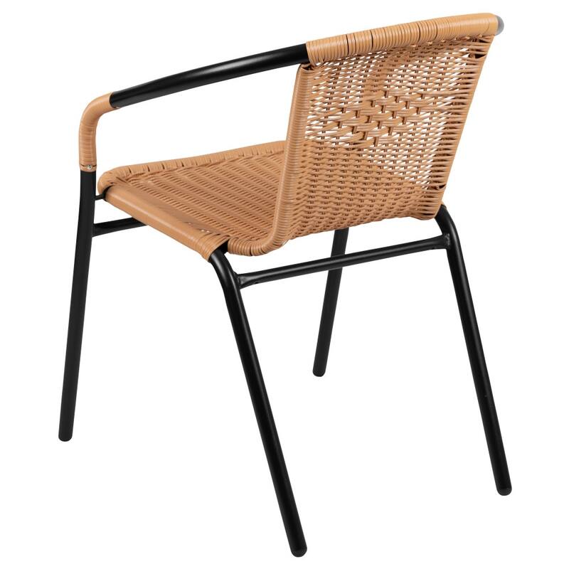 2 Pack Rattan Indoor-Outdoor Restaurant Stack Chair