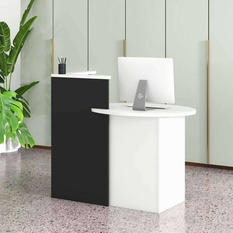 Costway Front Reception Counter Desk Checkout Office Desk with Open