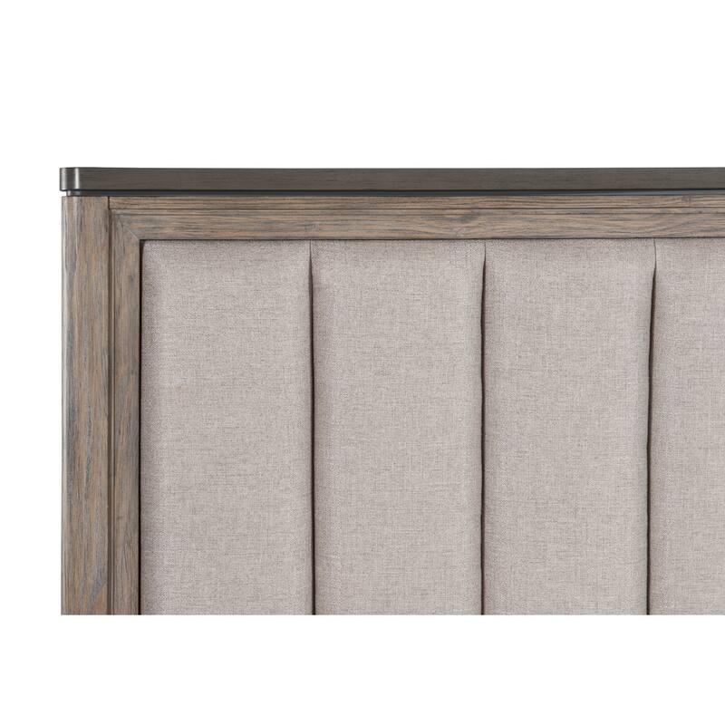 Celka Light Brown Fabric Upholstered Bed