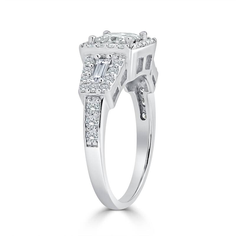 Auriya 14k Gold 1 3/4ctw Princess-cut Halo Diamond Engagement Ring Certified (H-I, SI1-SI2)
