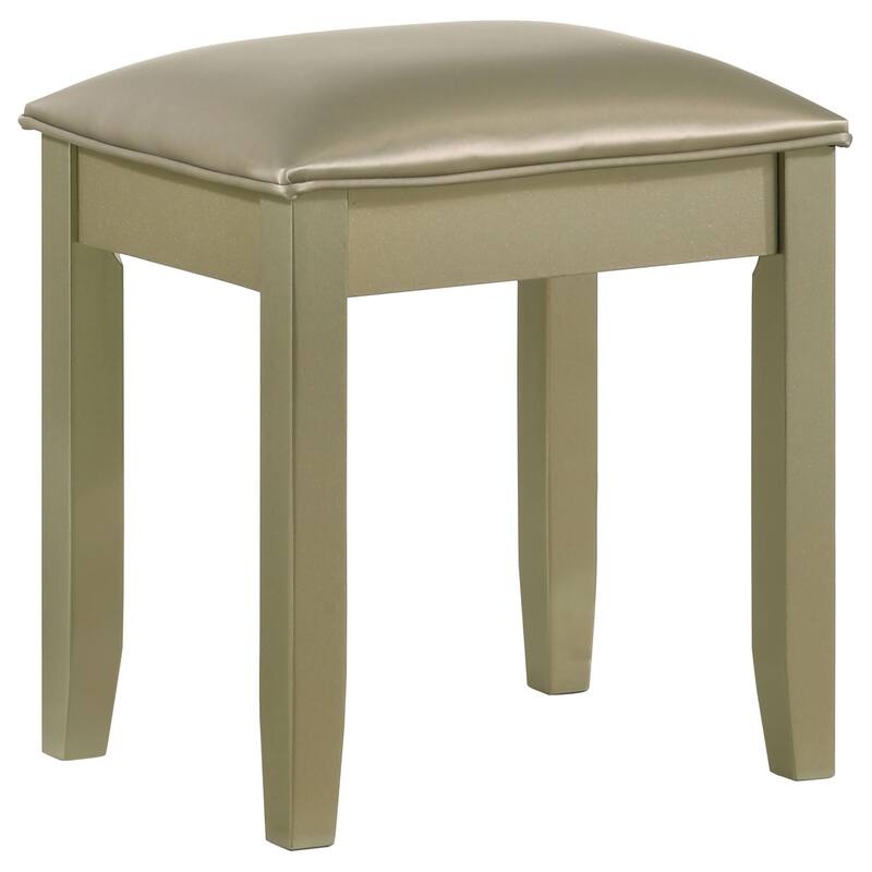 Beaumont Square Upholstered Vanity Stool Champagne - Champagne