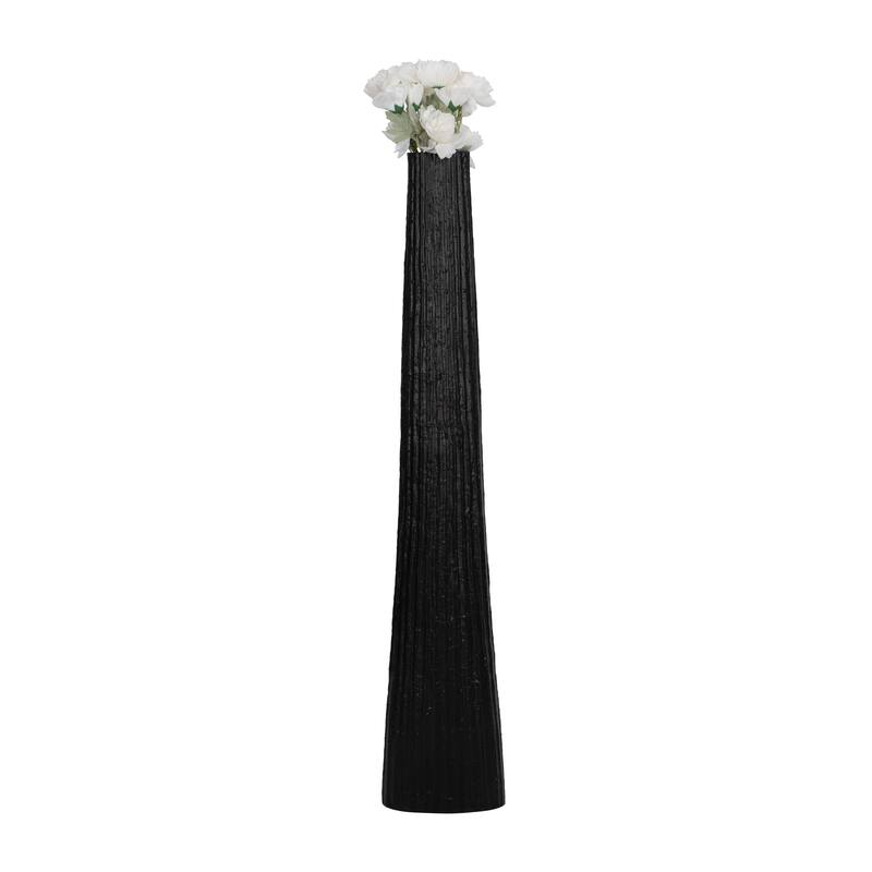 Sagebrook Home Metal, Ribbed Floor Vase, Elegant Accent