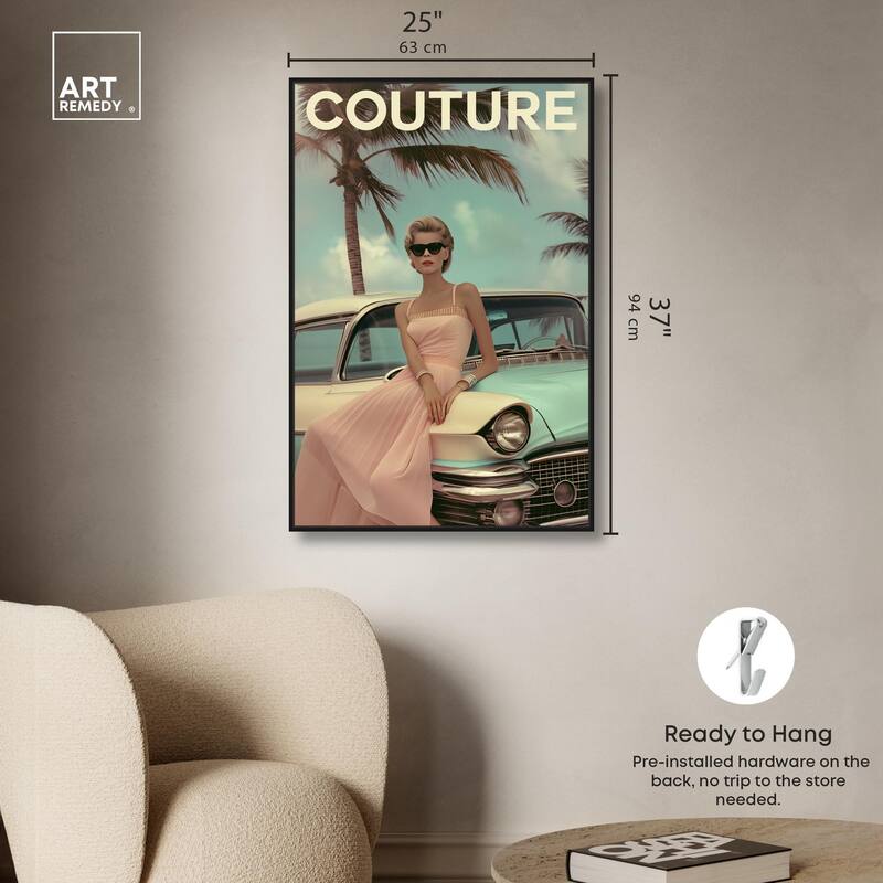Vintage Beach Car Cover Canvas by Art Remedy