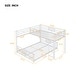 preview thumbnail 5 of 28, Twin over Full Size Metal Bunk Bed Frame with Iron Mesh Decor, L-Shaped Loft Bed with Underneath Platform Bed
