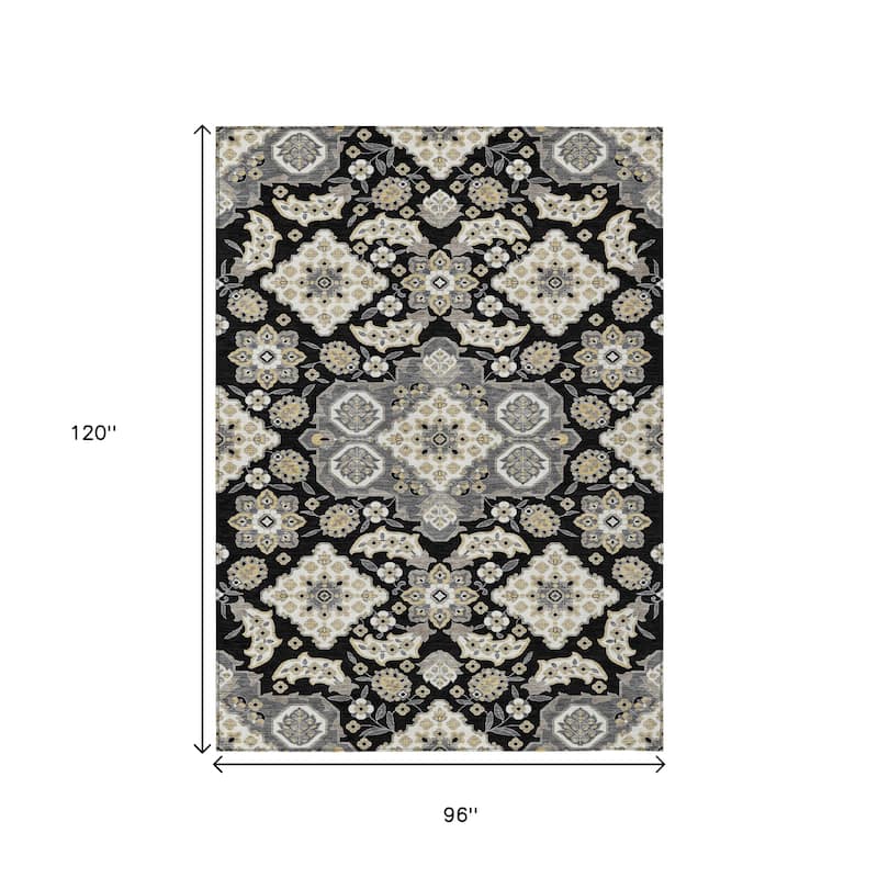 HomeRoots Medallion Traditional Rectangle Outdoor Rug