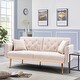 preview thumbnail 65 of 70, Velvet Upholstered Tufted Loveseats Sleeper Sofa With Rose Golden Legs