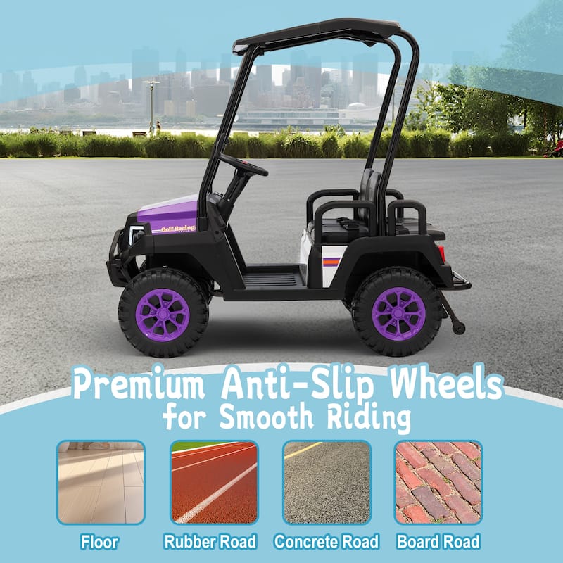 24V XL Kids Ride On Electric Truck with 4 Seats, Remote Control, Dual Motors, Suspension, Bluetooth Audio & Removable Sunshade