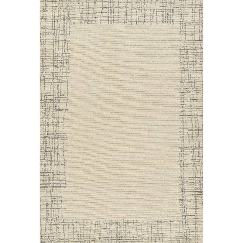 Momeni Everett Geometric Hand Tufted Wool Area Rug - 9' x 12' - Ivory - Rectangle