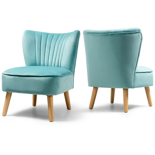 Costway armless accent chair modern velvet leisure chair cheap