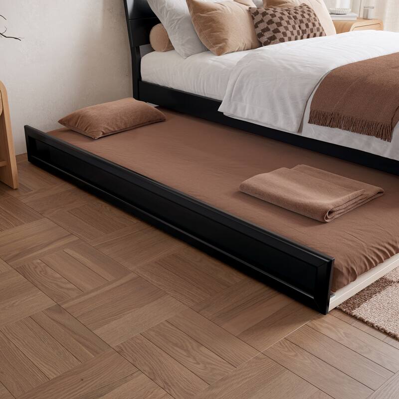 Phoenix Wood Platform Bed with Trundle