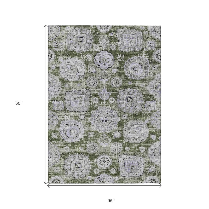 HomeRoots Floral Transitional Rectangle Outdoor Rug
