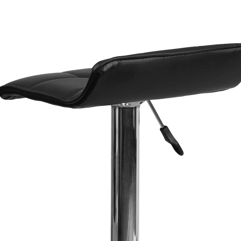 Contemporary Vinyl Adjustable Height Bar Stool - 34.5 to 43"