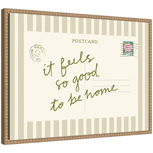 Kate and Laurel Vintage Postcard by Lucky Guava Framed Canvas Wall Art Print