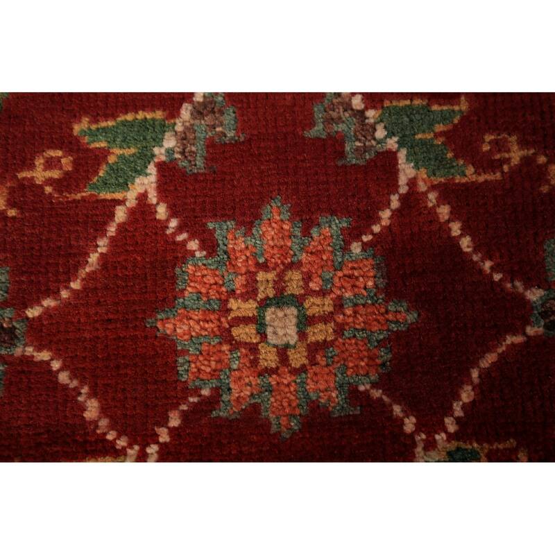 Red Floral Kazak Foyer Rug Hand-Knotted Wool Carpet - 2'0" x 3'0"
