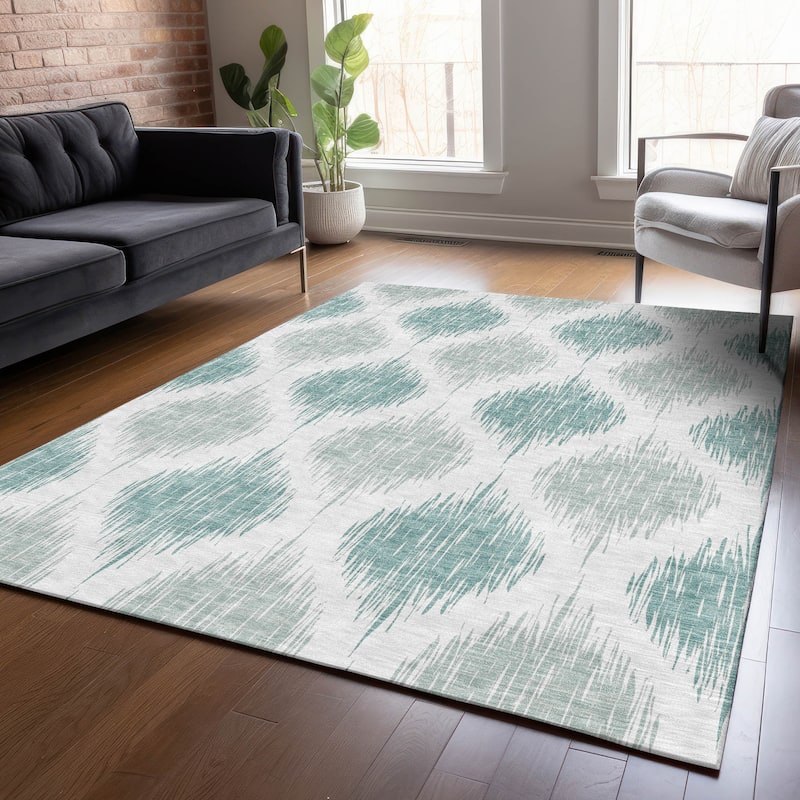 Machine Washable Indoor/ Outdoor Chantille Contemporary Geo Rug