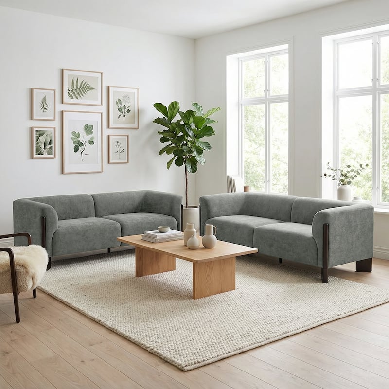 81 inch Wide Nordic Oversized Loveseat Sofa Set of 2
