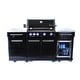 preview thumbnail 1 of 7, Mont Alpi MA-957FC 5-Burner 32-inch 63000 BTU Black Stainless Steel Compact Outdoor Kitchen Island Gas Grill + Fridge Cabinet Black - Natural Gas/Propane Gas