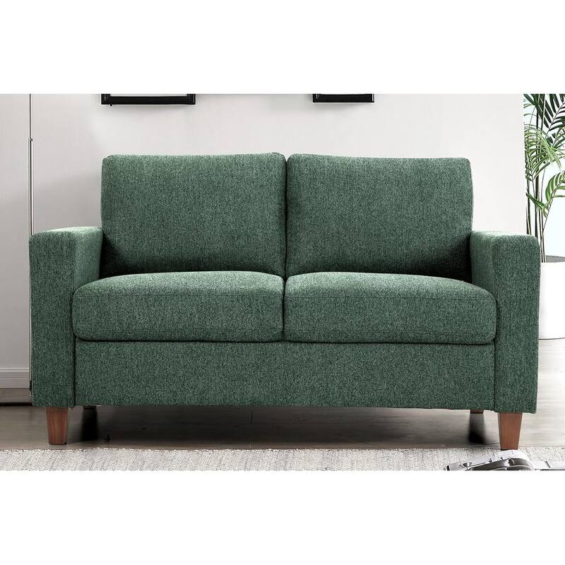 US Pride Furniture Miles 2 Piece Sofa and Loveseat Sets with Reversible Back Pillows Mid Century Modern Sofa