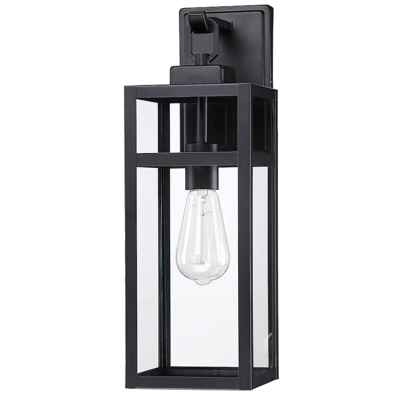 1-Light Matte Black Outdoor Wall Light - 5.9"x7.76"x17.99"