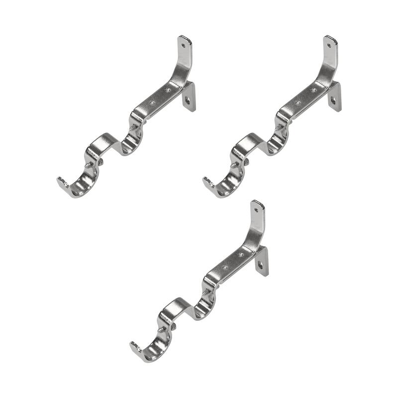Double Curtain Rod Brackets 1" & 3/4" | 3-Pack