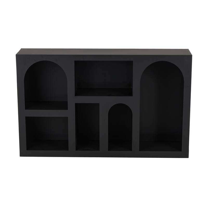 Black or Cream Metal 5 Shelf Geometric Storage Shelving Unit
