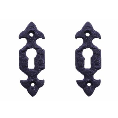 Wrought Iron Keyhole Cover Black Escutcheon 3-1/4 H Pack of 2