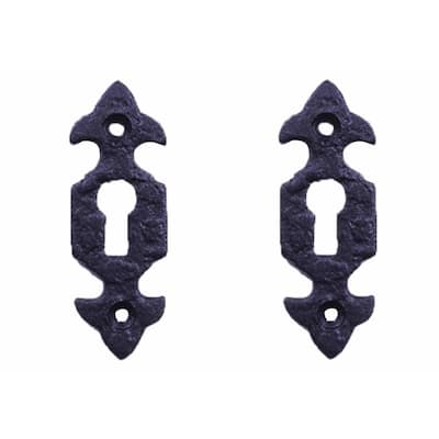 Wrought Iron Keyhole Cover Black Escutcheon 3-1/4 H Pack of 2