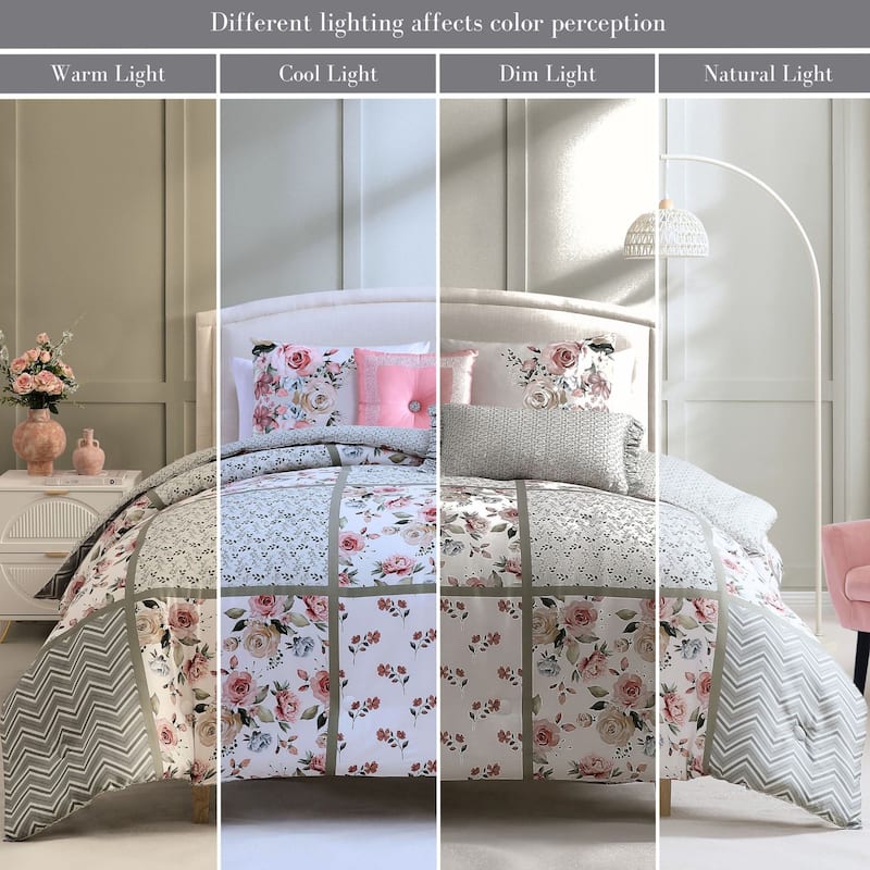 Bebejan Sage Serenity 100% Cotton Sateen5 Piece Reversible Comforter Set