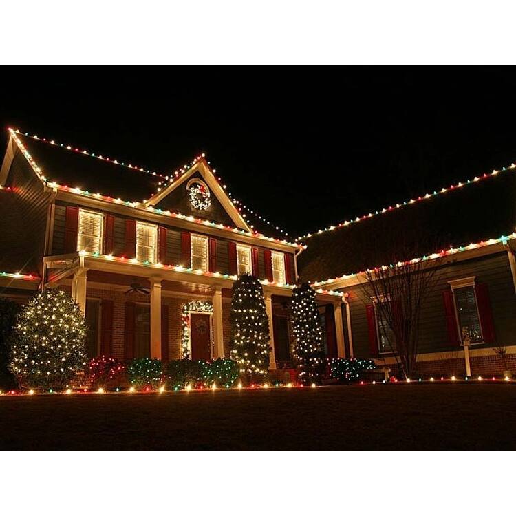 25 Foot C9 LED Transparent Outdoor Christmas String Light Set