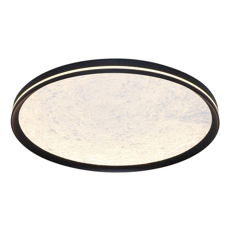 Artcraft Luna Integrated LED Flush Mount - Black - 15.75" W