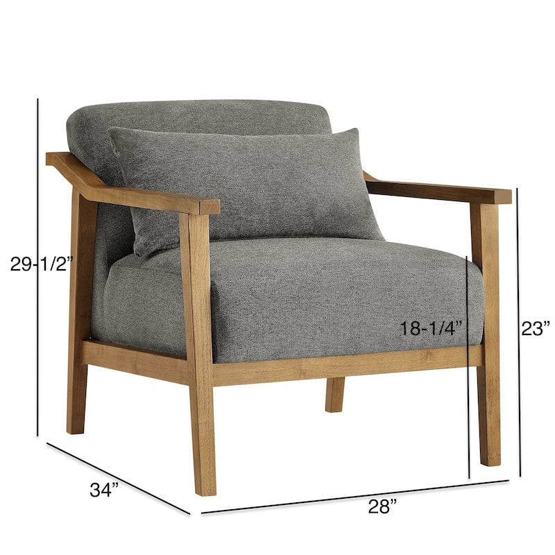 Rhyl Wood Arm Accent Chair with Lumbar Accent Pillow by Greyson Living