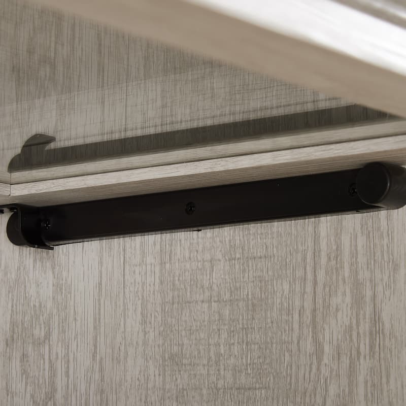 GDF Studio - Modern Cabinet Storage Curio Cabinet with Flip-Up Doors