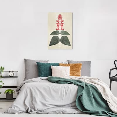 Wynwood Studio Canvas Floral and Botanical One plant Botanical Red and Pastel Red Traditional Wall Art Canvas Print