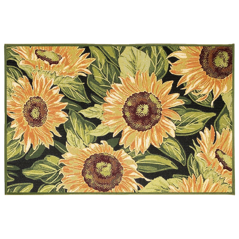 Liora Manne Esencia Sunflowers Indoor/Outdoor Mat - 2' x 2'10"