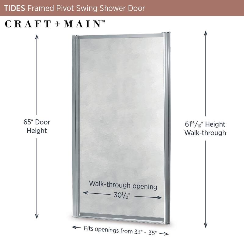 CRAFT + MAIN TDSW3565-OB Tides 65" High x 35" Wide Hinged Framed