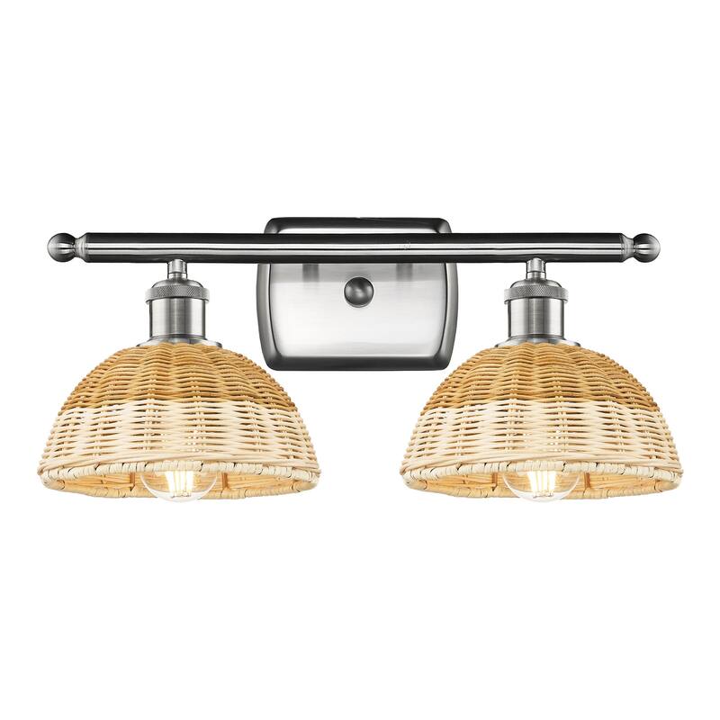 Innovations Lighting 516-2W-8-18 Bristol Natural II Vanity Bristol - Brushed Satin Nickel / Natural