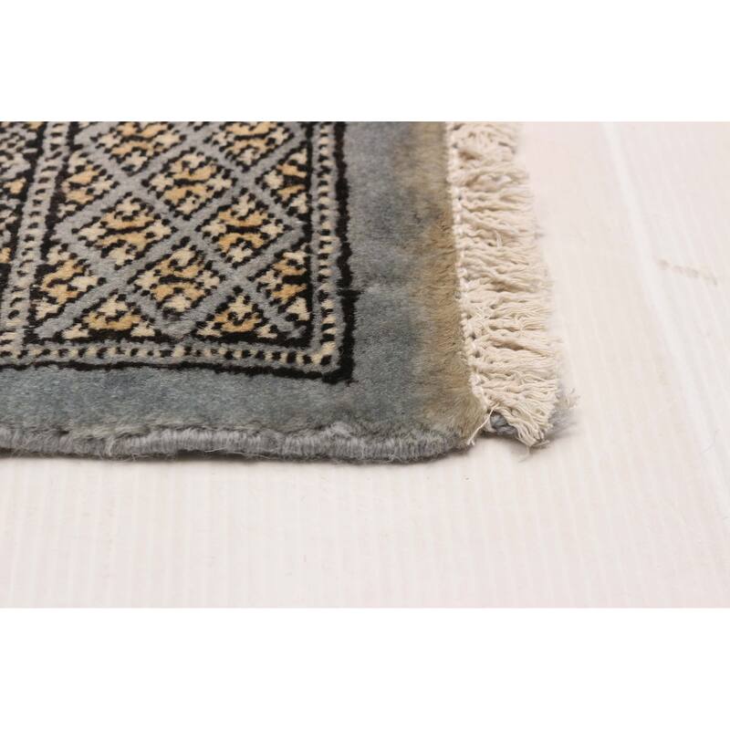 Finest Peshawar Bokhara Denim Blue Rug 9'10" x 13'6" - 9'10 x 13'6