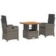 preview thumbnail 2 of 75, vidaXL Patio Dining Set with Cushions Outdoor Seating Gray Poly Rattan