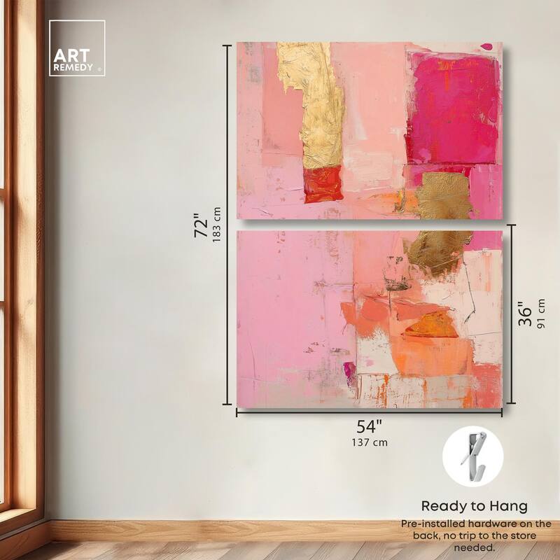 Petal Patchwork I Canvas Set of 2 by Art Remedy, Gallery Wrapped