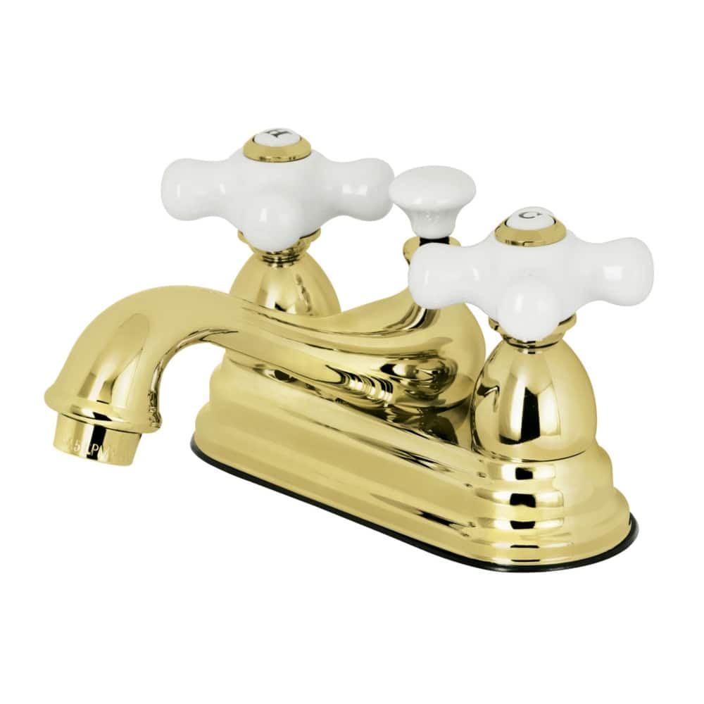 Kingston Brass Restoration Two-Handle 3-Hole Deck Mount 4 in. Centerset Bathroom Faucet