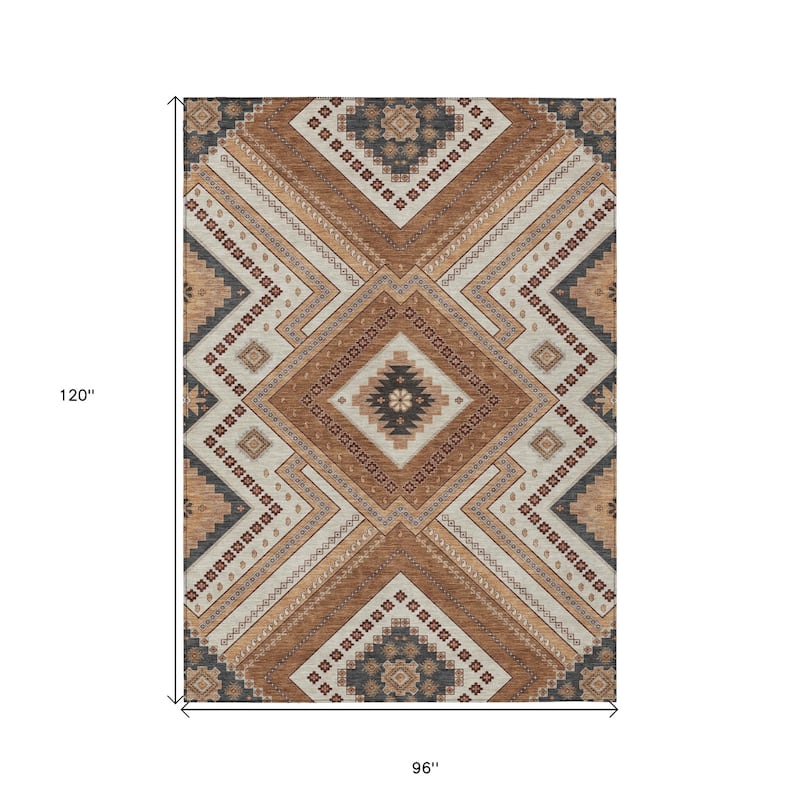 HomeRoots Tribal Transitional Rectangle Outdoor Rug