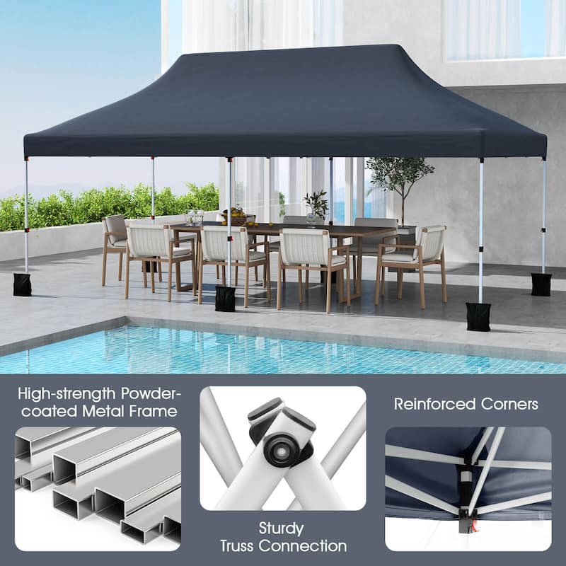 Costway 10 x 20 FT Pop-up Canopy UPF50+ Sun Protection Tent with - See Details