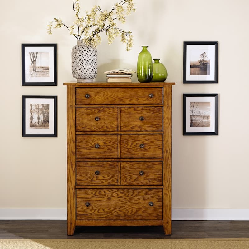 Liberty Furniture Grandpa's Cabin Sleigh Bed, Dresser, Mirror, Chest - California King, King, Queen