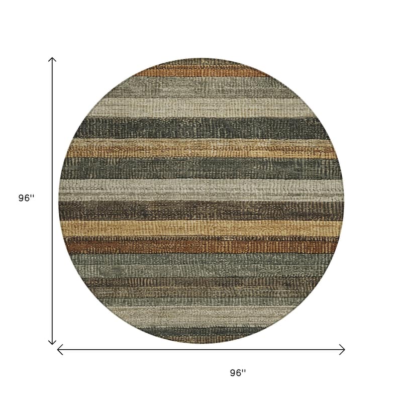 HomeRoots Striped Transitional Rectangle Outdoor Rug