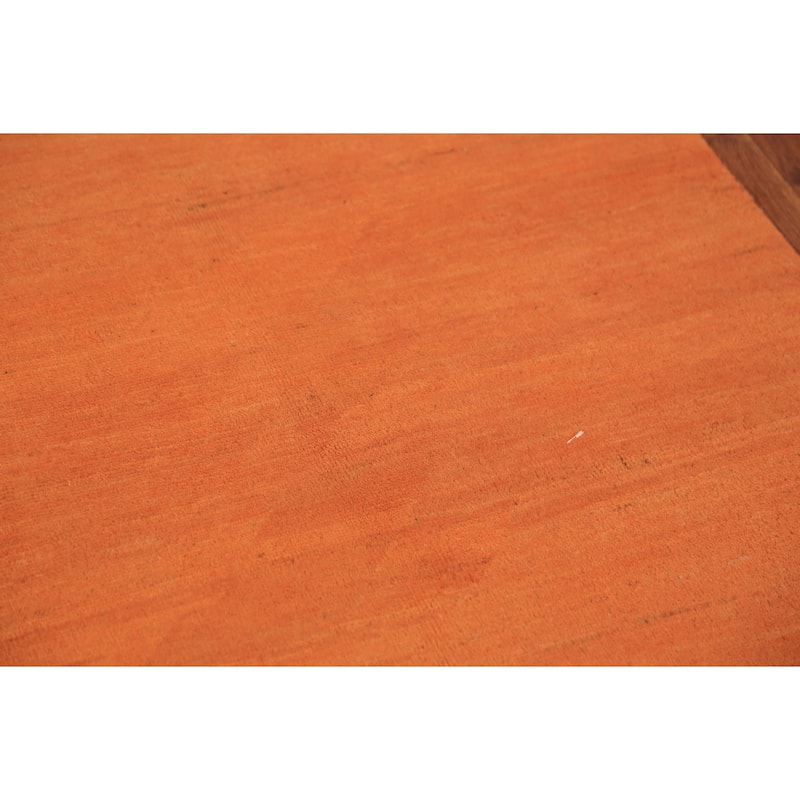 Orange Gabbeh Oriental Modern Rug Handmade Wool Carpet - 3'4" x 6'5"