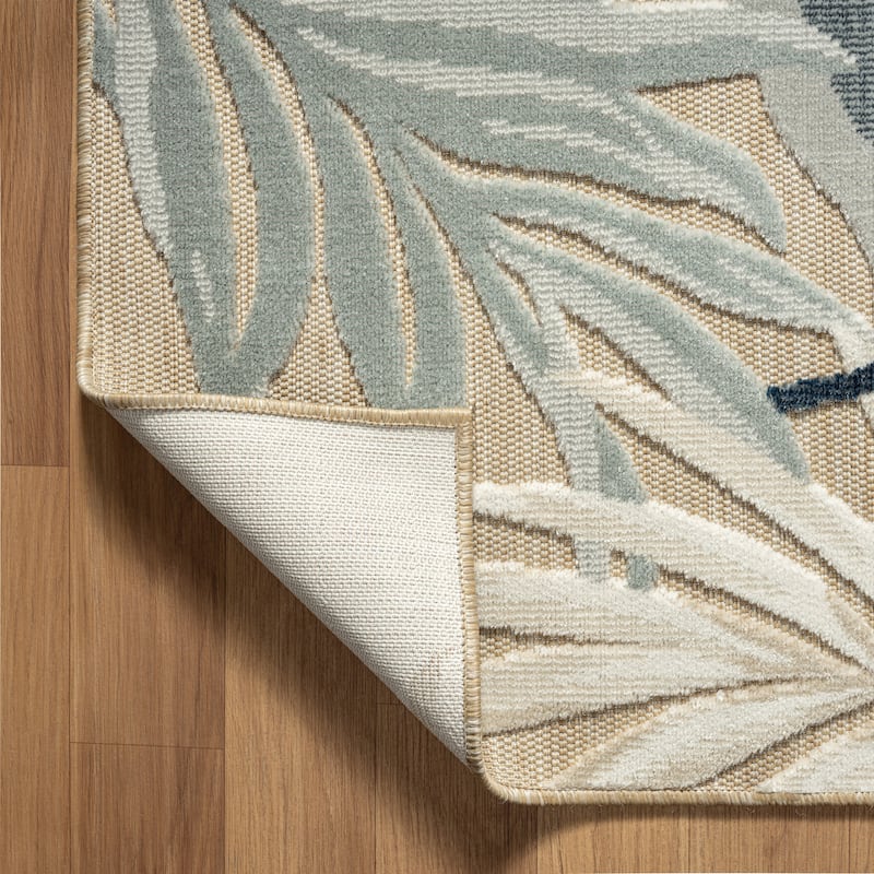 Sevita Botanical Textured Contemporary Indoor/Outdoor Area Rug