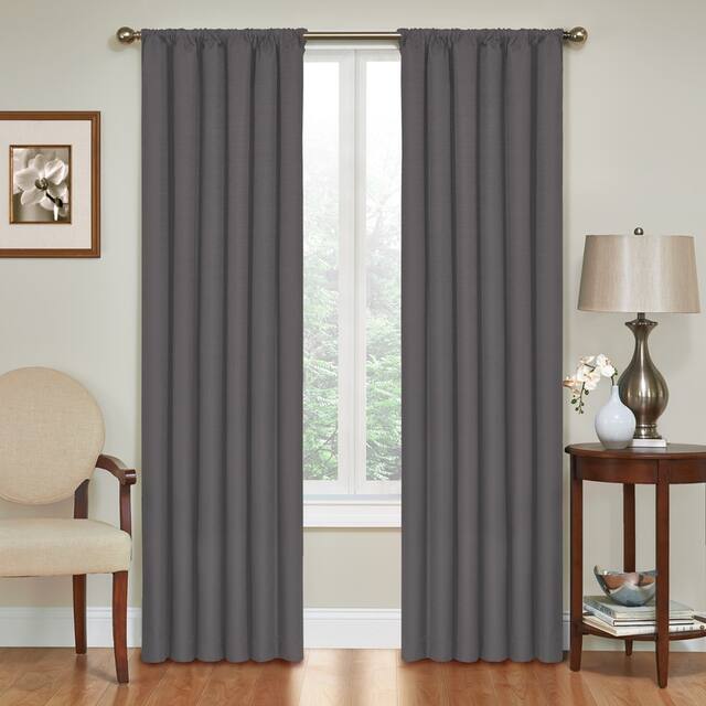 Eclipse Kendall Blackout Window Curtain Panel - 84 Inches - Charcoal